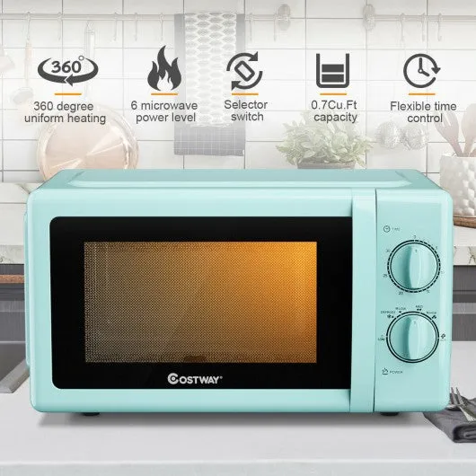 0.7 Cu. ft Retro Countertop Compact Microwave Oven-Green