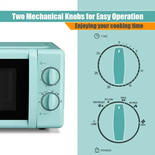 0.7 Cu. ft Retro Countertop Compact Microwave Oven-Green