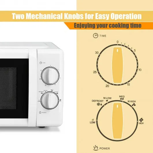 0.7 Cu. ft Retro Countertop Compact Microwave Oven-White