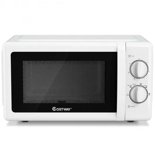 0.7 Cu. ft Retro Countertop Compact Microwave Oven-White