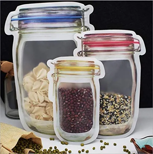 0855 Plastics Transparent Jar Shaped Stand-up Pouch With Zipper