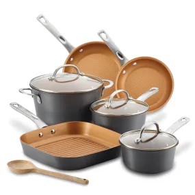 10-Piece Hard Anodized Nonstick Cookware Set