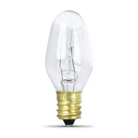 10W Soft White (2700K) C7 Shape Candelabra E12 Base Clear Dimmable Incandescent Appliance Light Bulb (2-Pack)