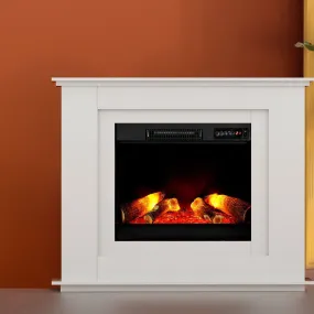 2000W Electric Fireplace Mantle Portable Fire Log Wood Heater 3D Flame Effect White