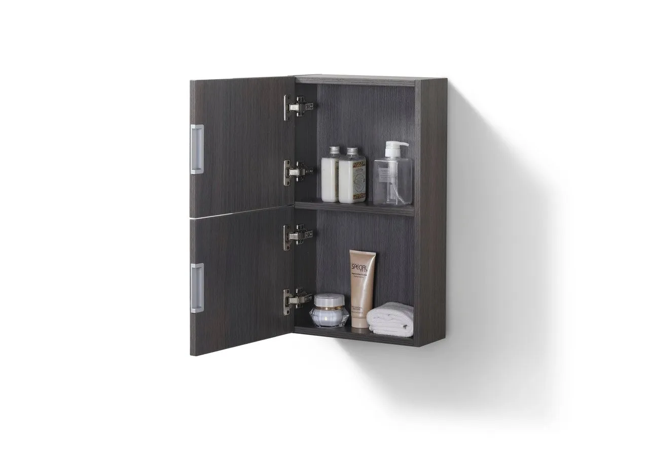 24" High Bathroom Linen Side Cabinets, GREY OAK