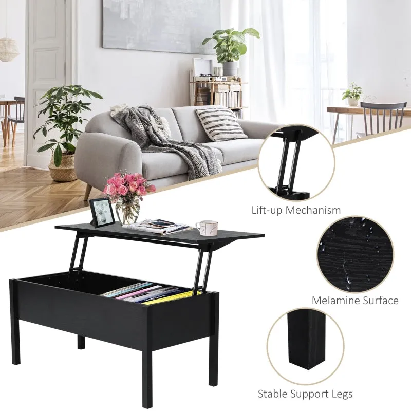 39" Modern Lift Top Coffee Table - Black