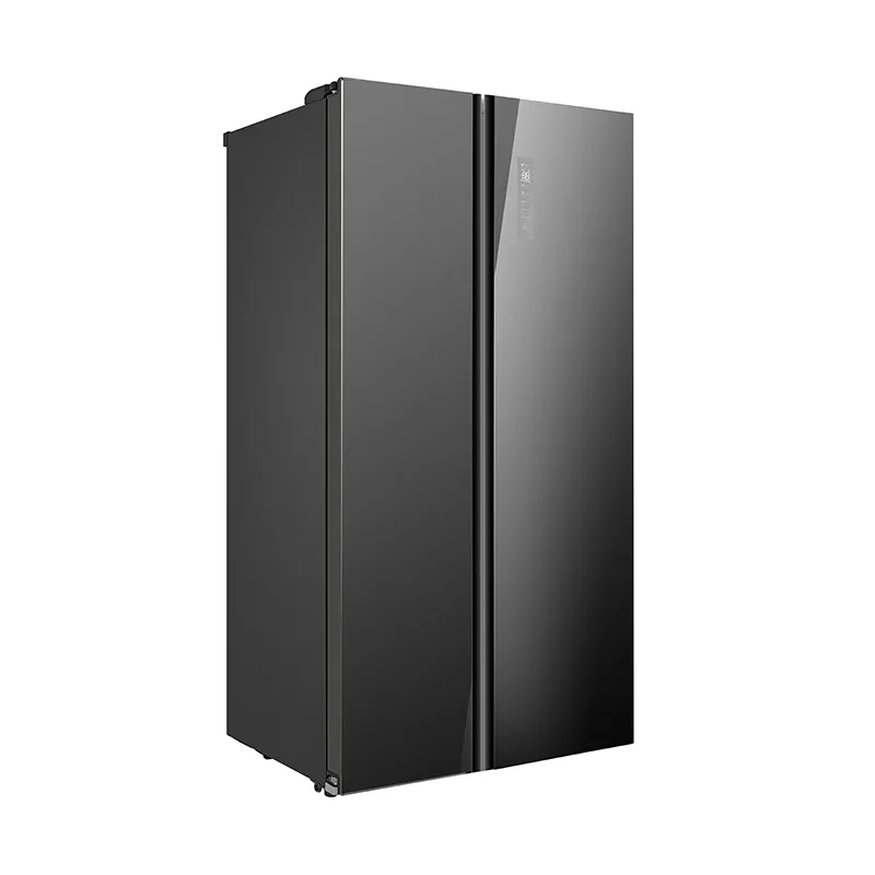 584L Fridge Freezer Black Glass