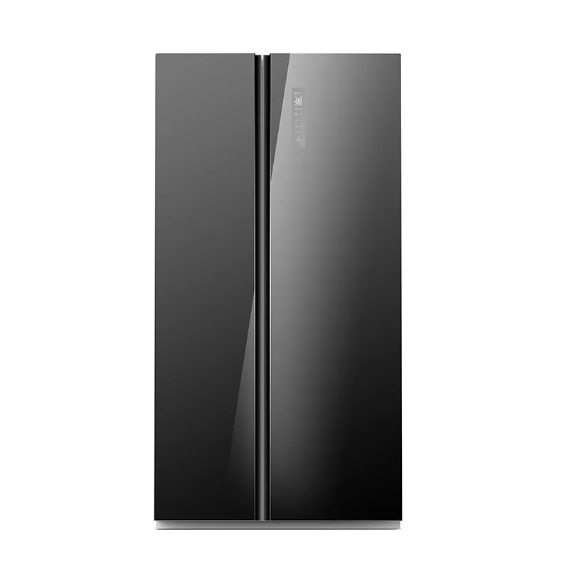 584L Fridge Freezer Black Glass