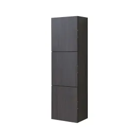 59" High Bathroom Linen Side Cabinets, High Gloss Grey Oak