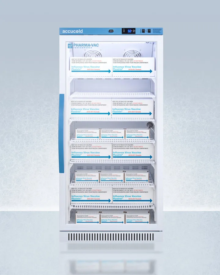 Accucold 23" Wide 8 Cu.Ft. Upright Vaccine Refrigerator Glass Door