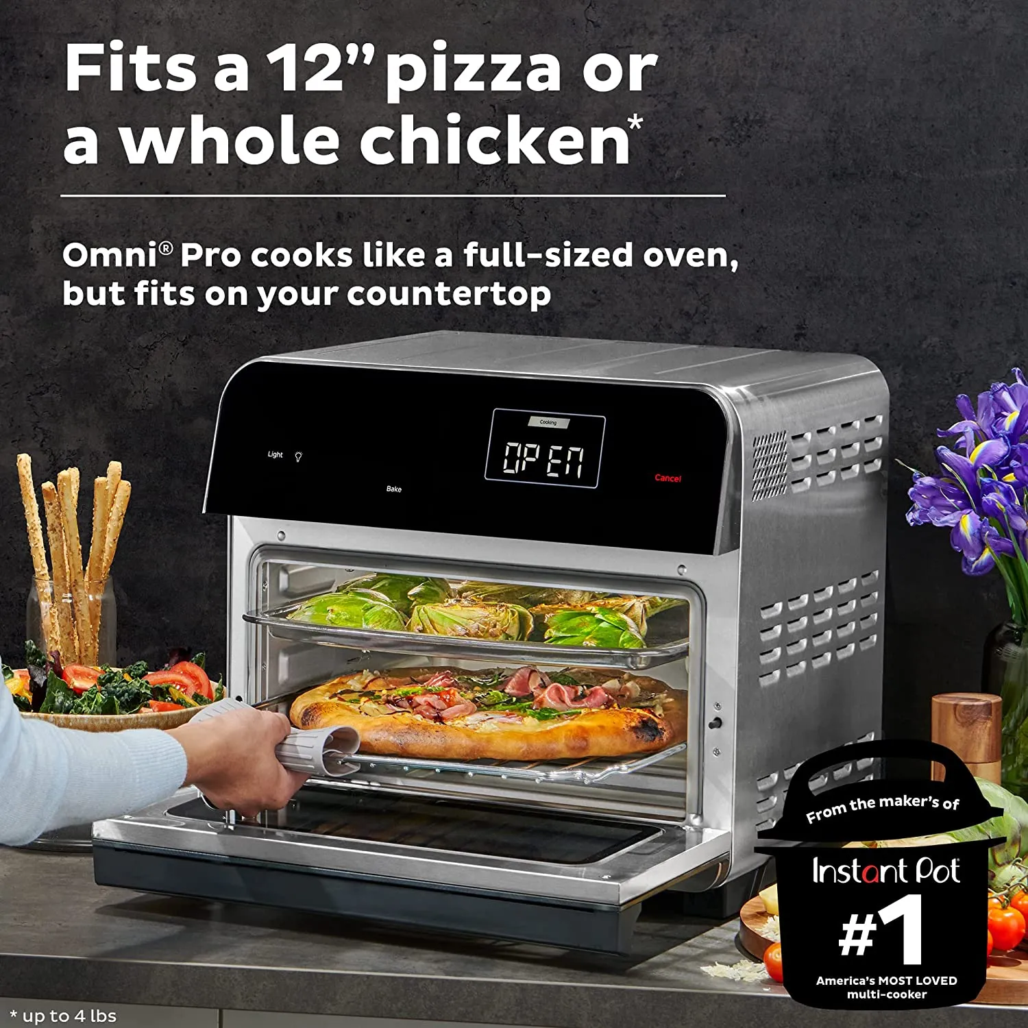 Air Fryer Toaster Oven Combo, 14-in-1 Functions, Fits a 12" Pizza, 6 Slices of Bread