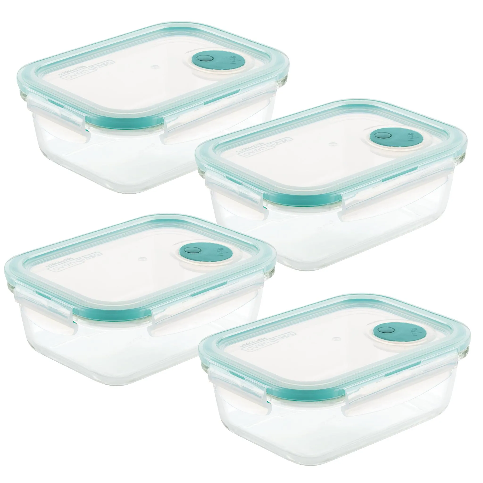 Airtight-Leakproof Borosilicate Glass 4-Piece 21-Oz. Vented Container Set