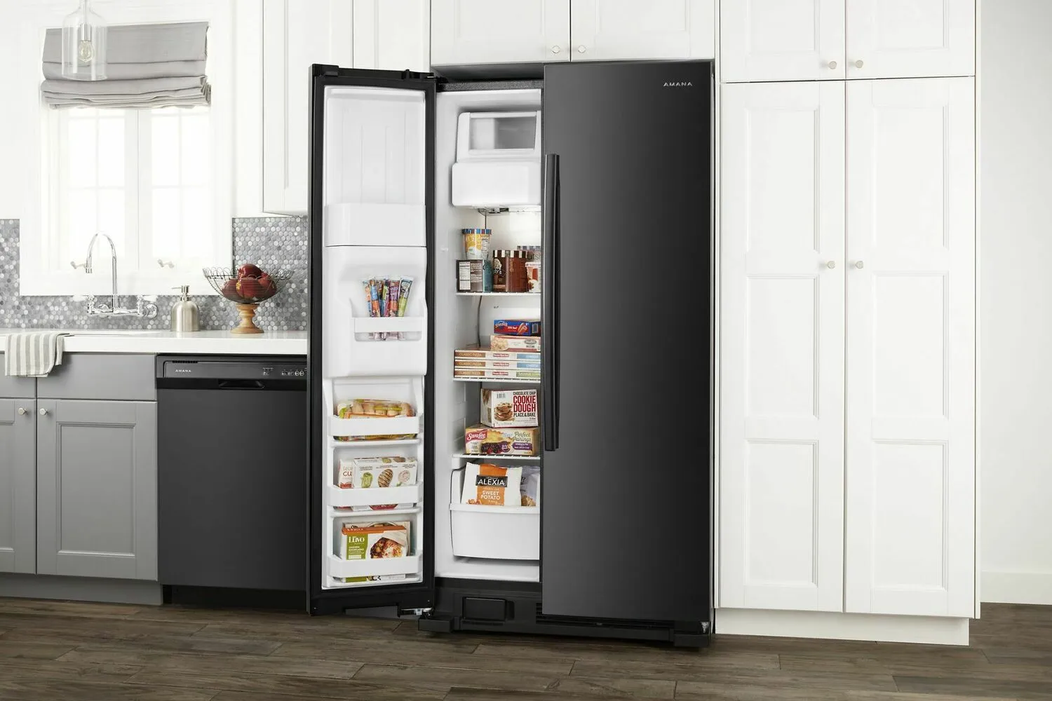 Amana ASI2175GRB 33-Inch Side-By-Side Refrigerator With Dual Pad External Ice And Water Dispenser - Black