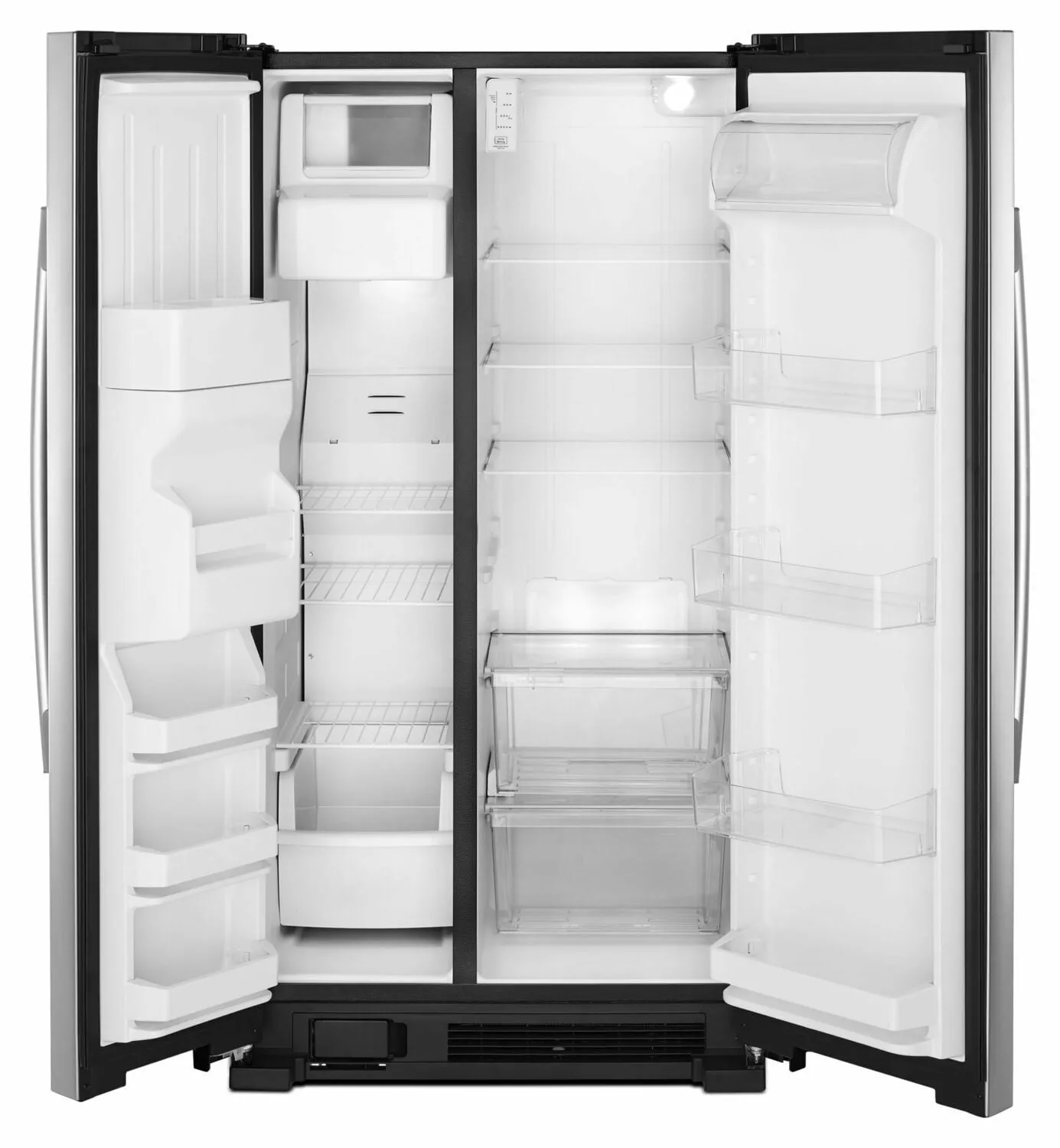 Amana ASI2175GRS 33-Inch Side-By-Side Refrigerator With Dual Pad External Ice And Water Dispenser - Black-On-Stainless