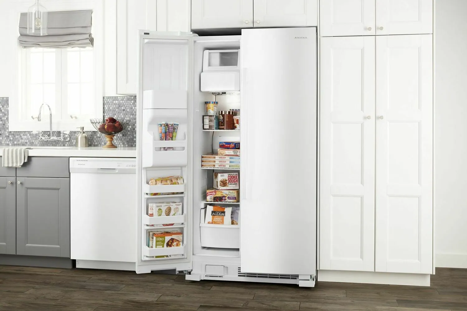 Amana ASI2175GRW 33-Inch Side-By-Side Refrigerator With Dual Pad External Ice And Water Dispenser - White