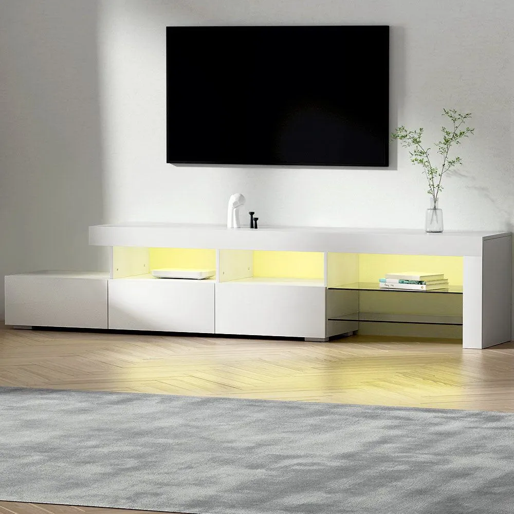 Artiss Entertainment Unit TV Cabinet LED 215cm White Caya