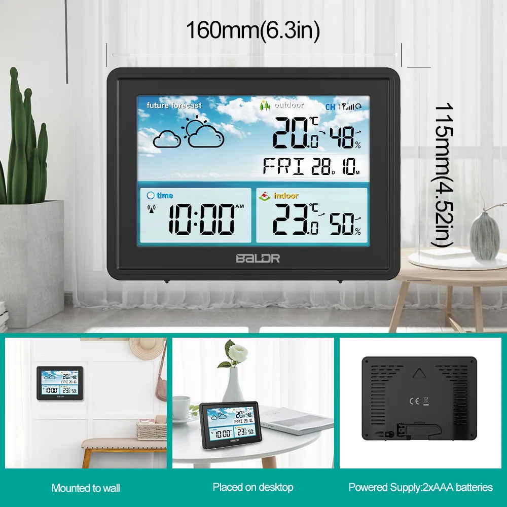 BALDR Atomic Wireless Weather Station with Indoor Outdoor Thermometer & Hygrometer