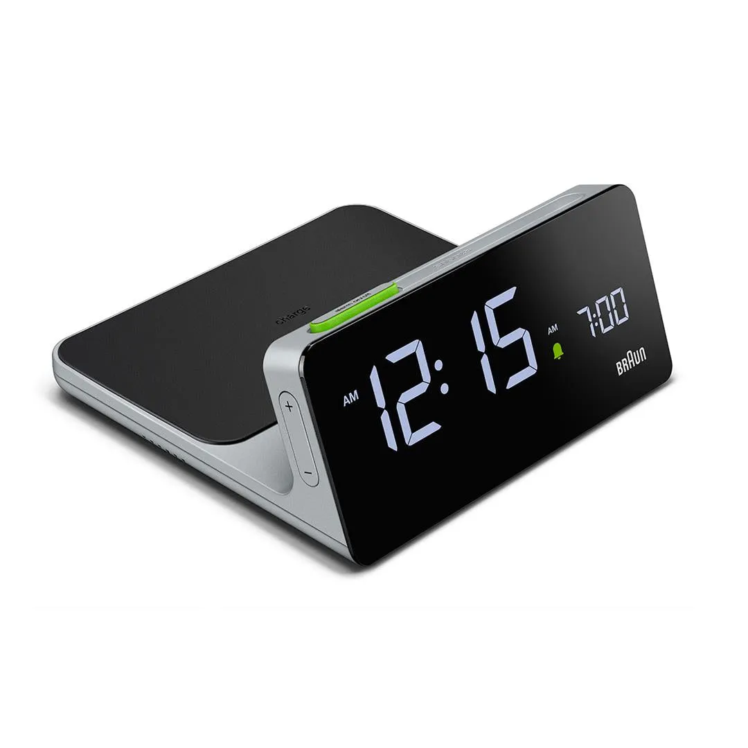 BC21 Braun digital wireless charging alarm clock - grey