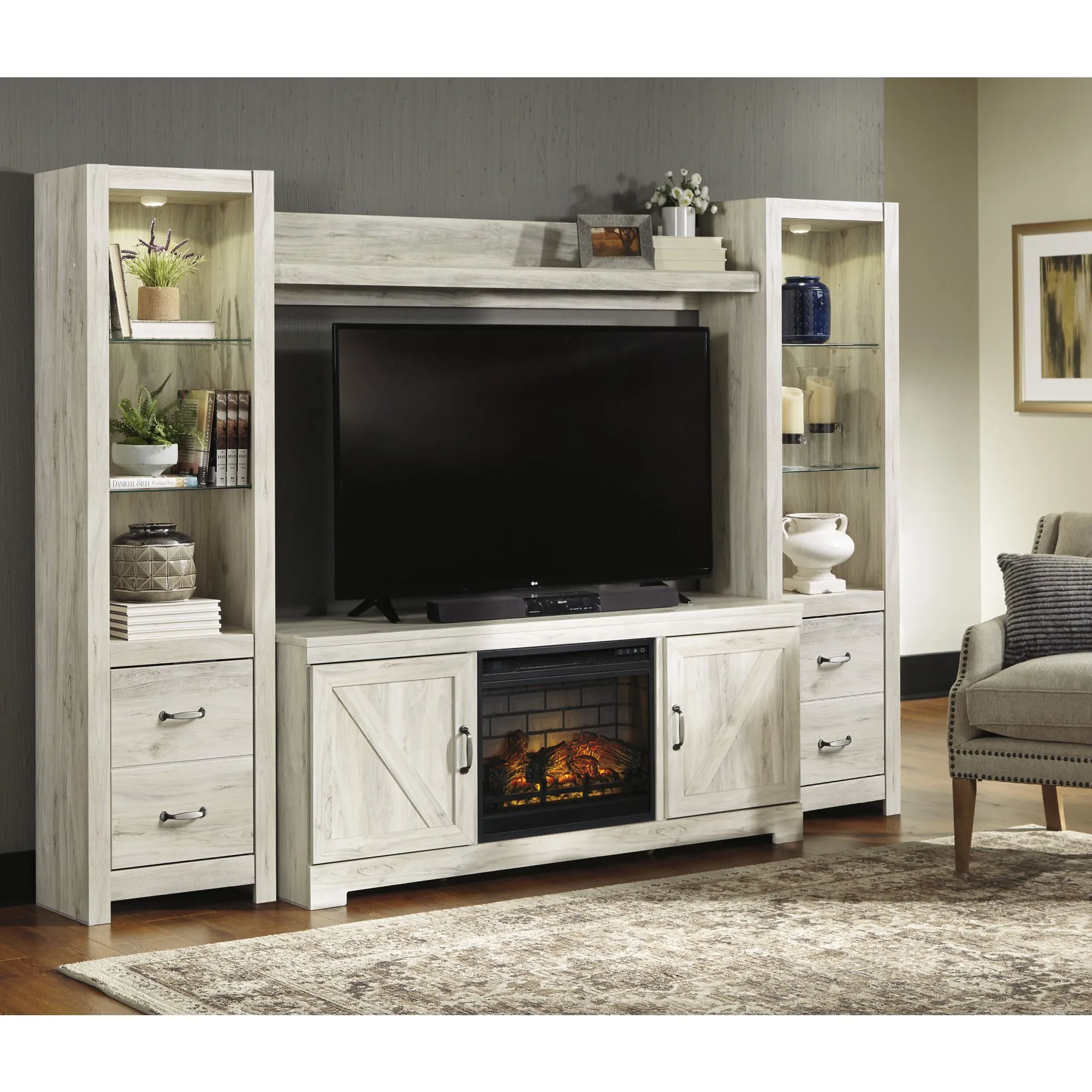 Bellaby 5 Piece Entertainment Unit - Whitewash