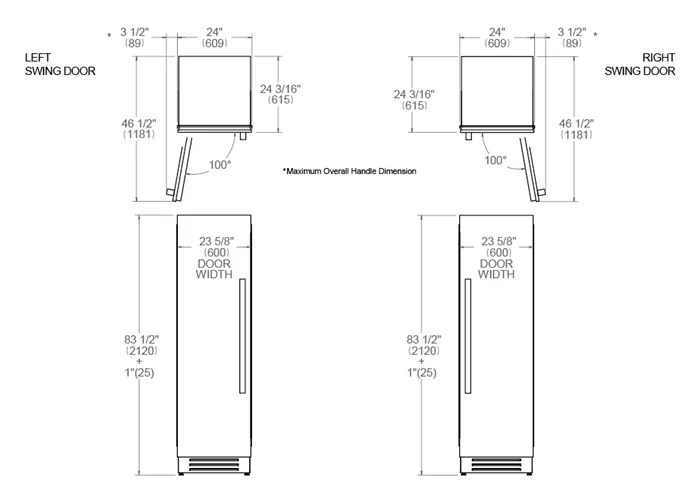 Bertazzoni 24 inch Right Door Built-in Refrigerator REF24RCPIXR/23