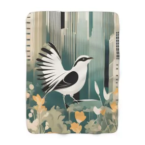 City Bird, Sherpa Fleece Blanket for Cozy Warmth, 50"x60"