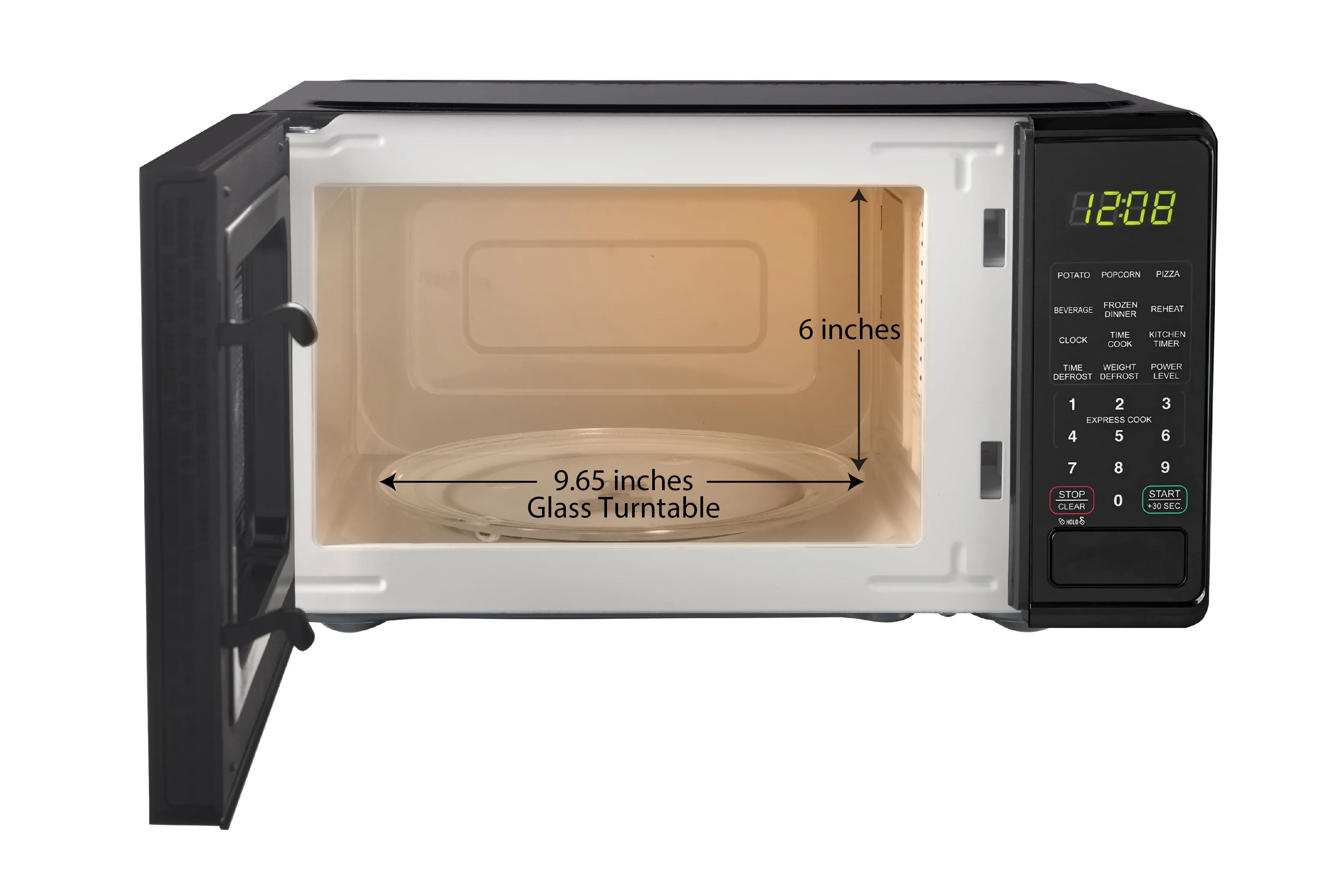 Compact Countertop Microwave Oven, 0.7 Cu ft Black