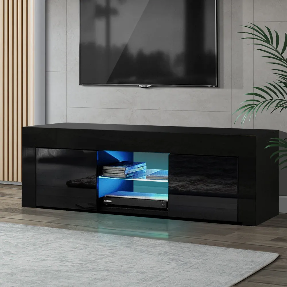 Customizable LED TV Cabinet, High-Gloss, 130cm - Artiss