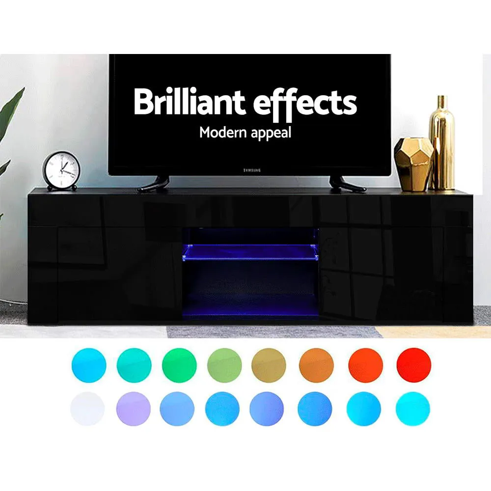 Customizable LED TV Cabinet, High-Gloss, 130cm - Artiss