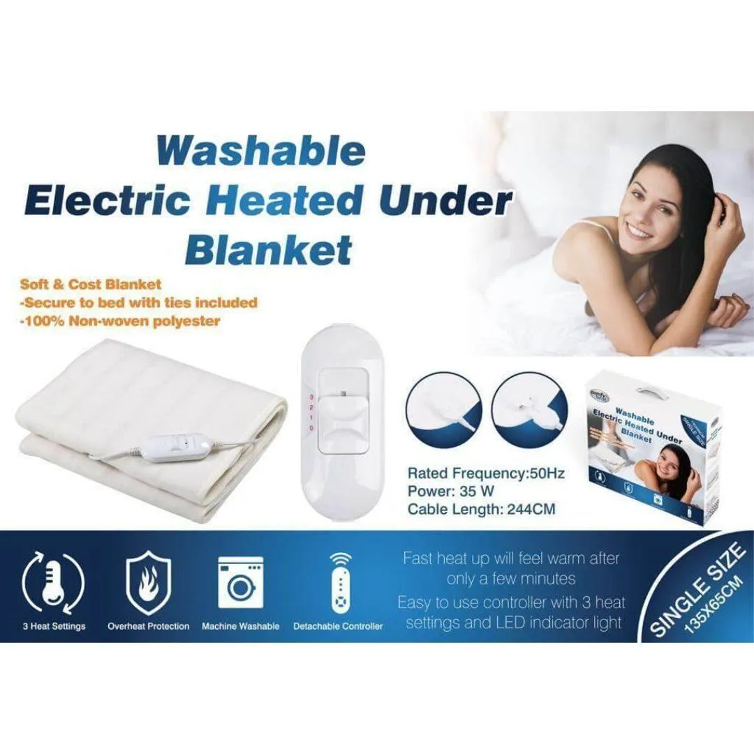 Electric Heated Blanket with 3 Heat Setting Controller