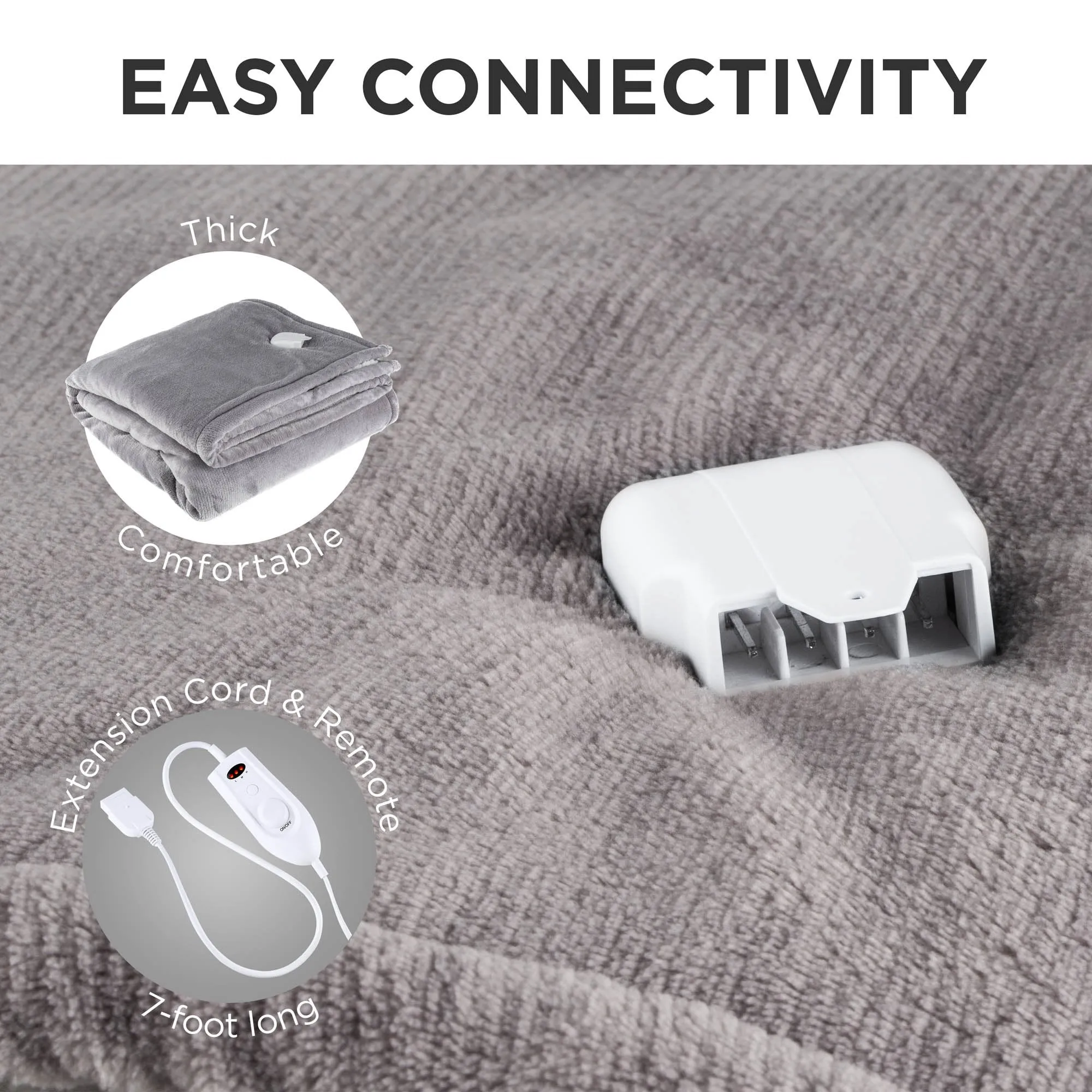 Electric Heated Reversible Sherpa Blanket w/ 3 Heat Settings, Auto Shut Off