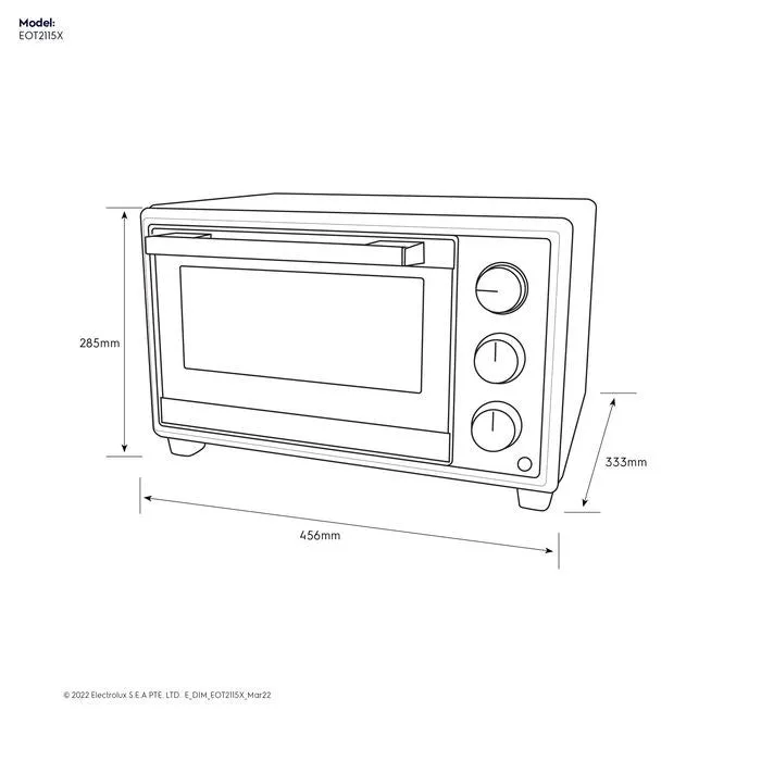 Electrolux EOT2115X Electric Oven Toaster 21.0L