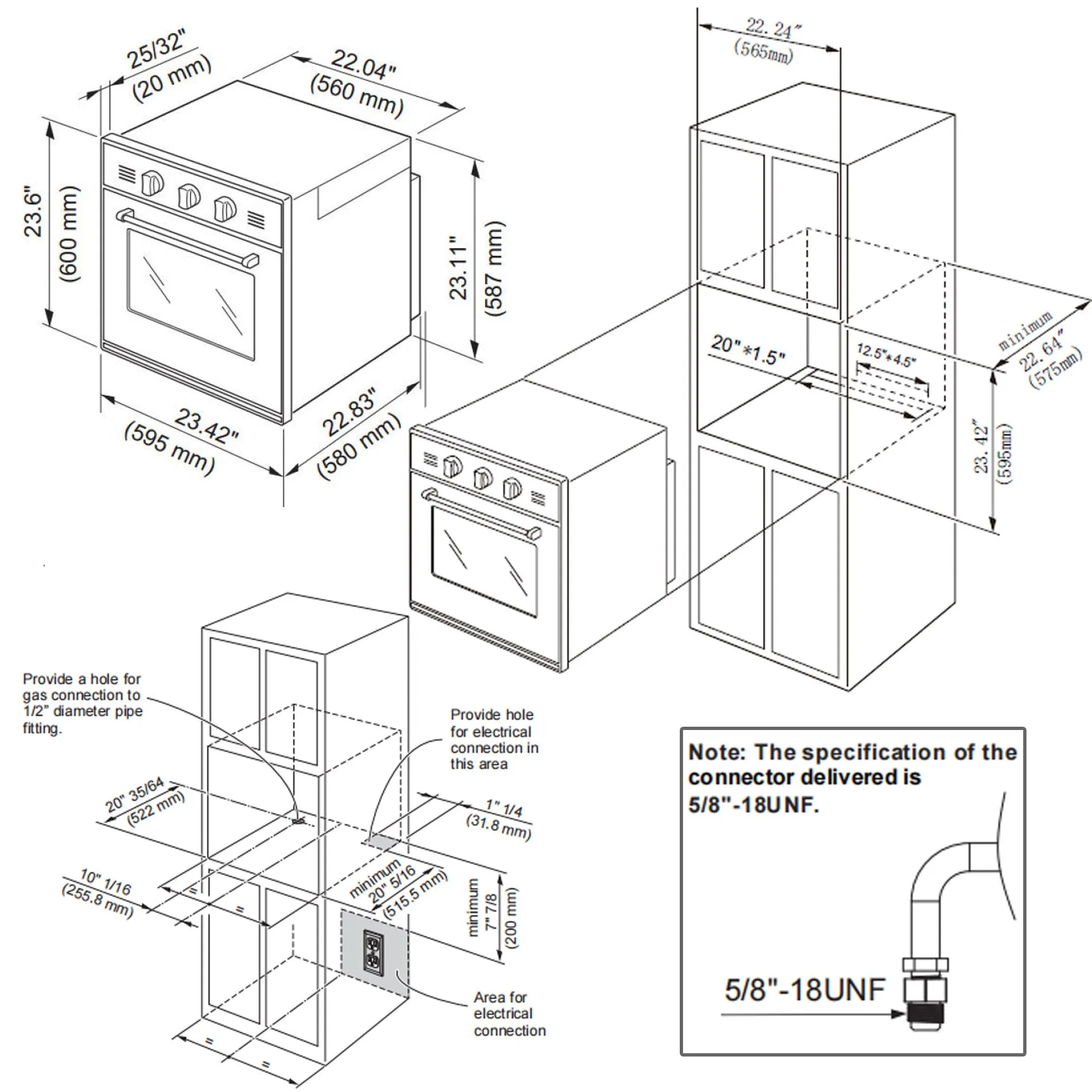 Empava 24WO10L 24 inch 2.3 Cu. ft. Gas Wall Oven - Only For LPG