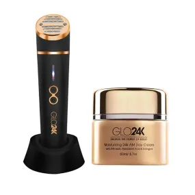 GLO24K LED Skin Rejuvenation Beauty Device   24k Moisturizing Day Cream