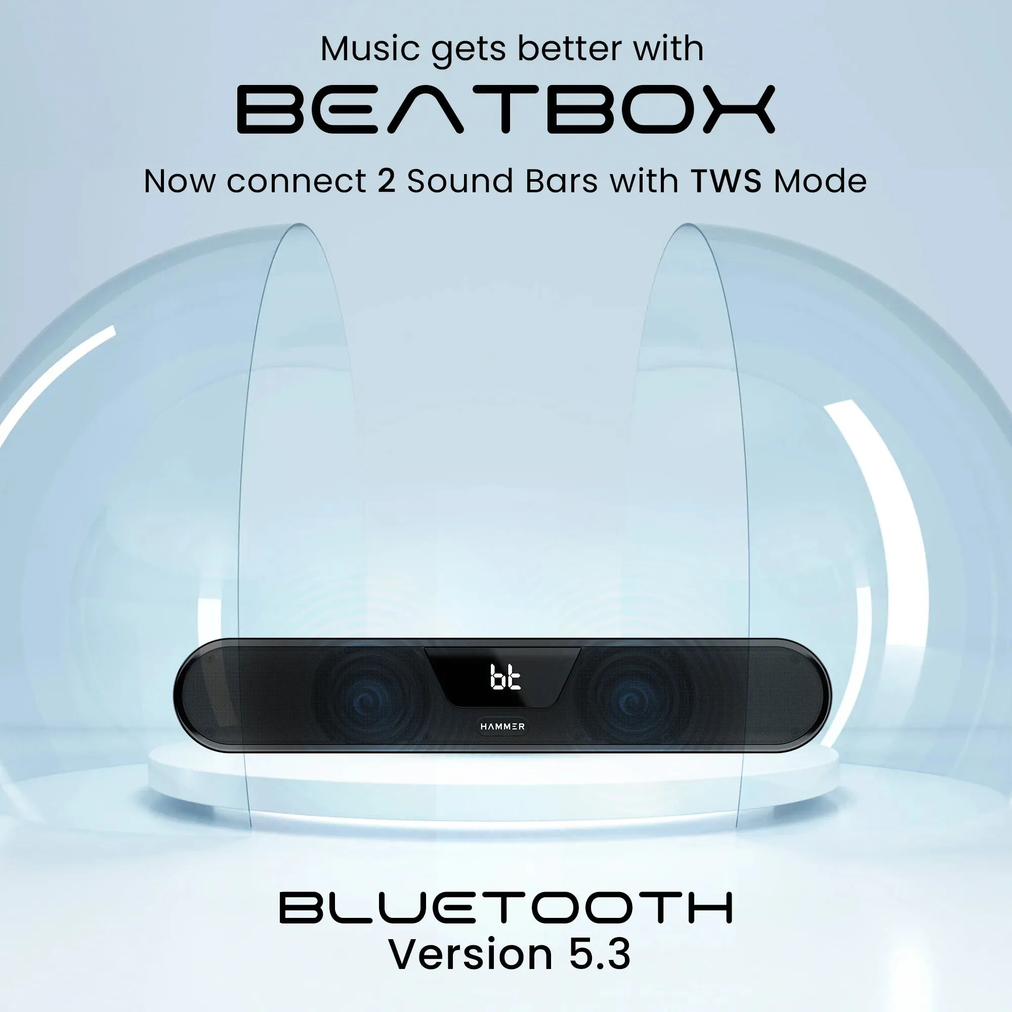 Hammer BeatBox 24W Output Bluetooth Soundbar With RGB Lights and Upto 8 Hours Playtime