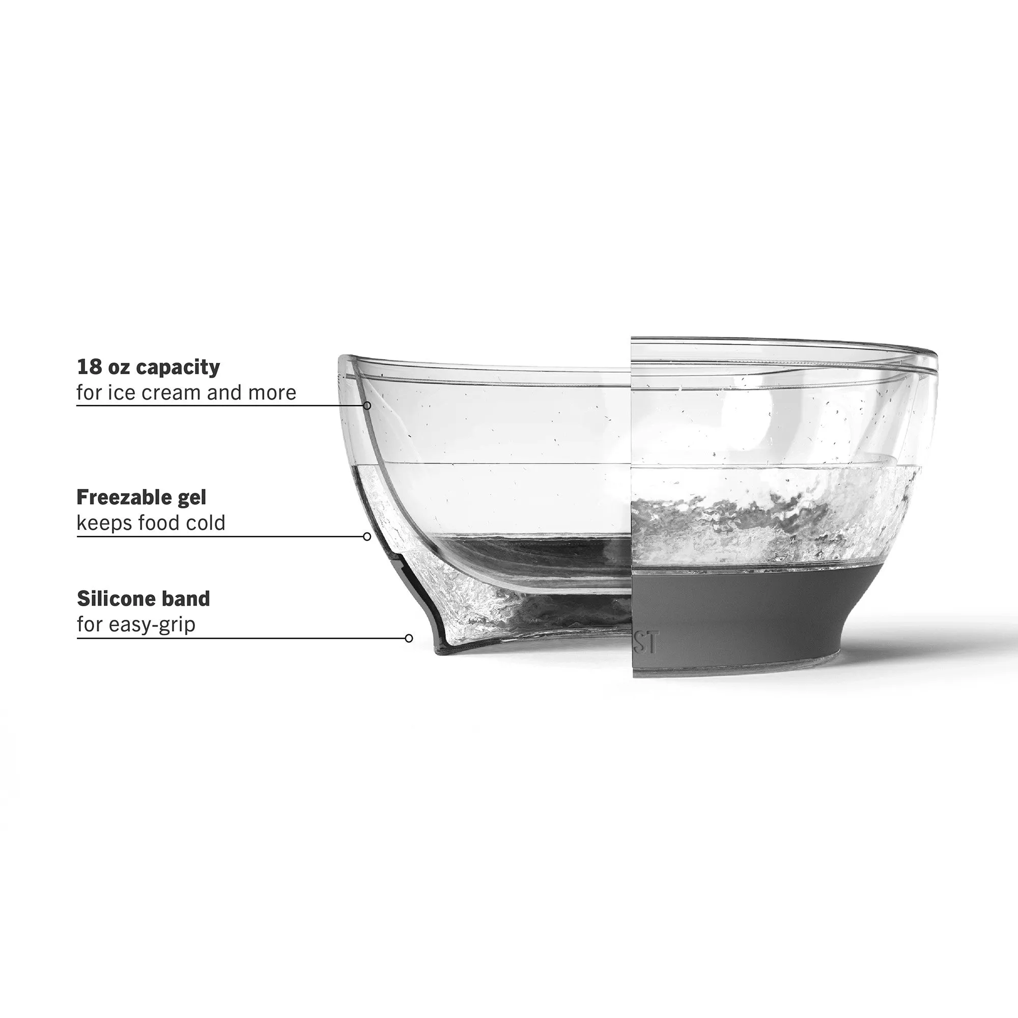 Ice Cream FREEZE™ Bowl in Grey