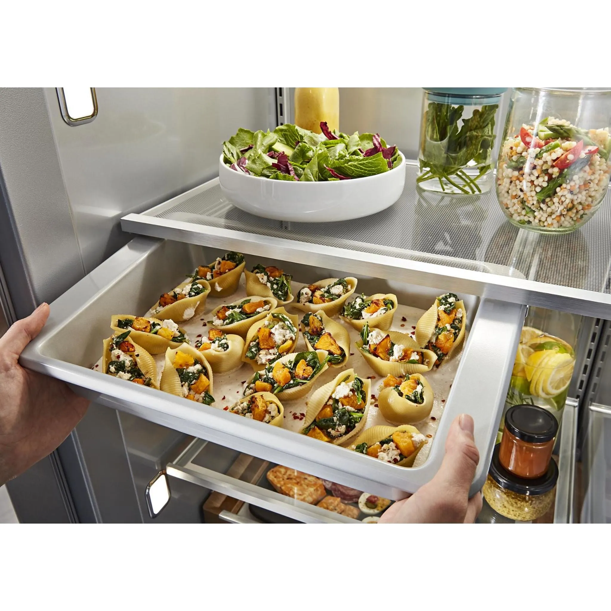 KitchenAid  25.5 cu.. ft. 42" Built-In Side-by-Side Refrigerator with PrintShield Finish (KBSN702MBS)