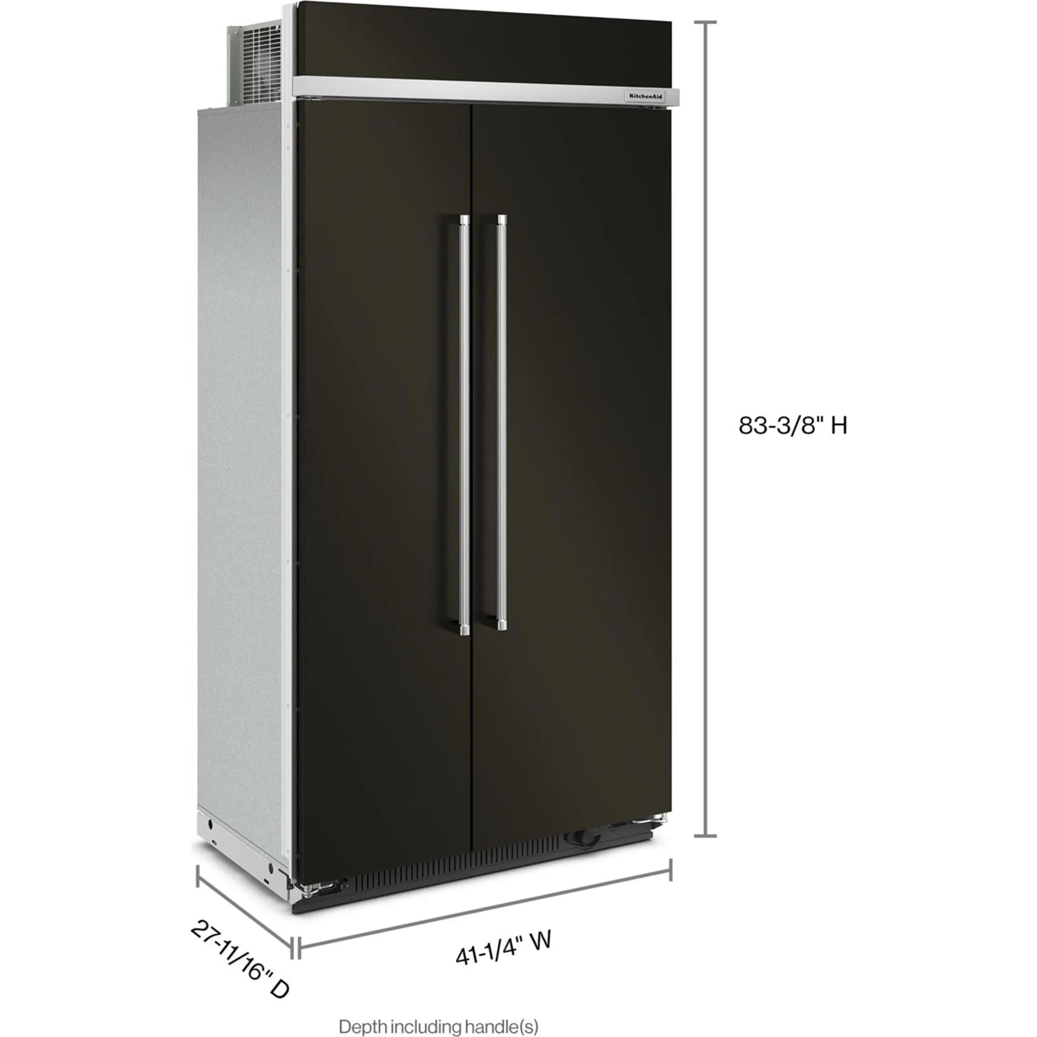 KitchenAid  25.5 cu.. ft. 42" Built-In Side-by-Side Refrigerator with PrintShield Finish (KBSN702MBS)