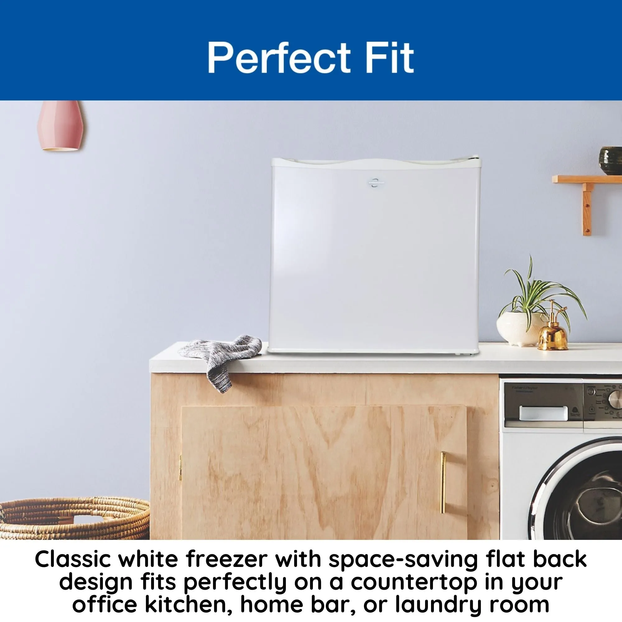 Koolatron Mini Upright Freezer 1.2 cu ft (34L) White, Energy-Efficient Manual Defrost, Space-Saving Flat Back, Reversible Door, Wire Shelf, for Apartment, Condo, Office, RV, Cabin, Dorm Room, Home Bar