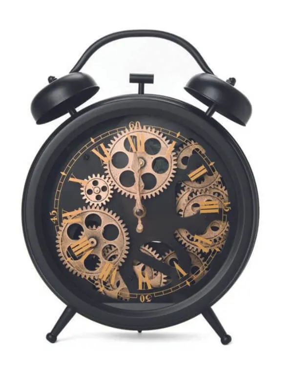 Large Clock with Roman Numerals - London Gold and Black Design