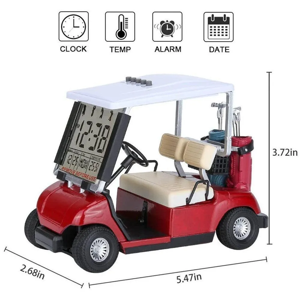 Latest Version LCD Display Mini Golf Cart Clock Great Gift for Golf Fans and Players - 10L0L