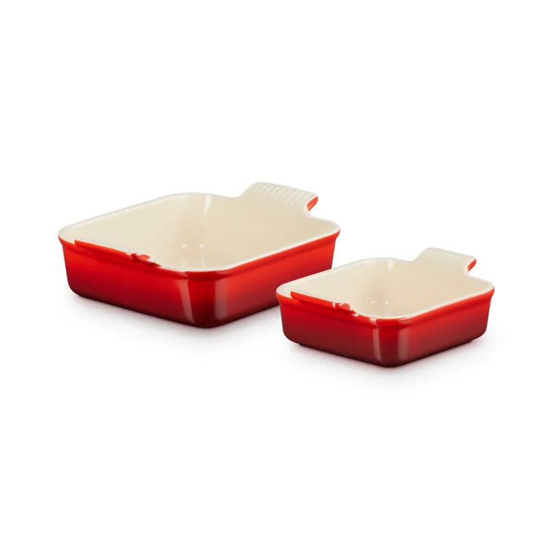 Le Creuset Stoneware Deep Square Dish 13cm & 20cm (Set of 2)