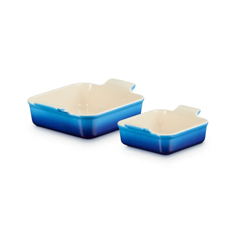 Le Creuset Stoneware Deep Square Dish 13cm & 20cm (Set of 2)