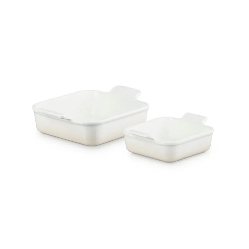 Le Creuset Stoneware Deep Square Dish 13cm & 20cm (Set of 2)