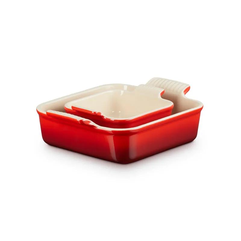 Le Creuset Stoneware Deep Square Dish 13cm & 20cm (Set of 2)