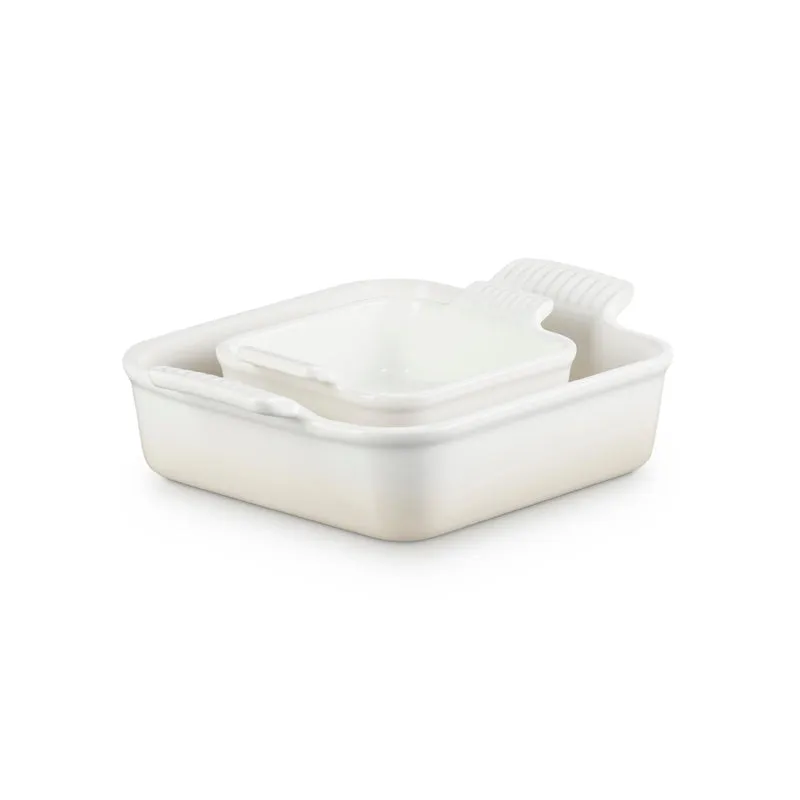 Le Creuset Stoneware Deep Square Dish 13cm & 20cm (Set of 2)