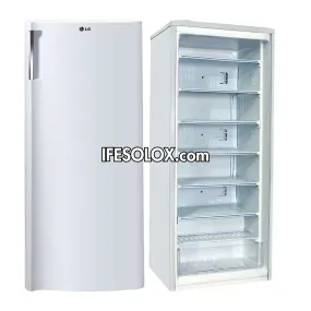 LG GN-304SQ 168L Turbo Freeze Smart Inverter Upright Freezer (White) with Low Voltage Stability - Brand New