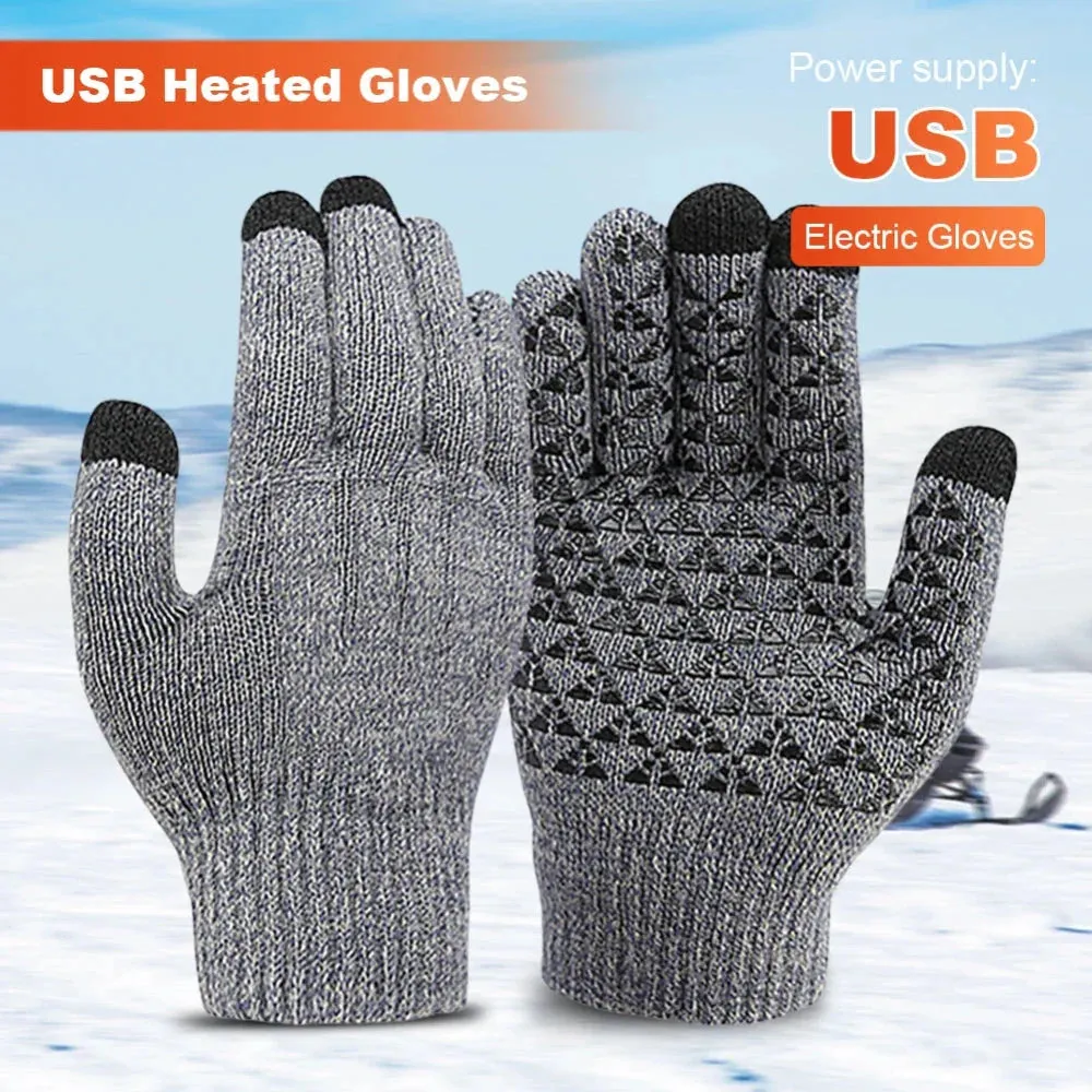 Men's Heated Touch Screen Knit Gloves