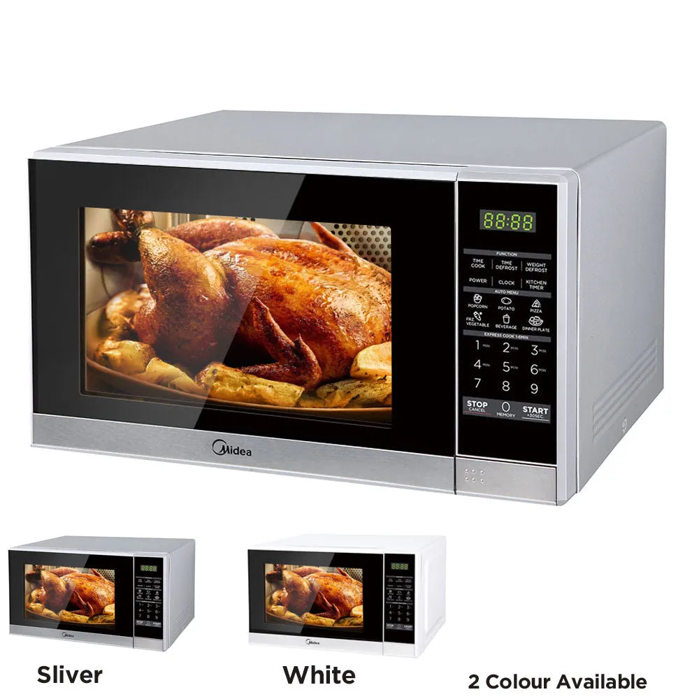 Midea 20L / 25LMicrowave Digital Touch Control 10 Power Levels 99 Min Timer 30s Quick Start White/Sliver 3 Model Available-K