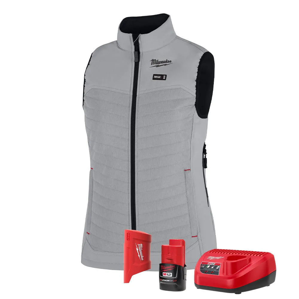 Milwaukee F300G-21 M12 Women's Gray Axis Vest with (1) 3.0 Ah Battery and Charger