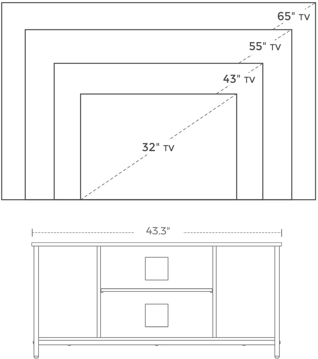 Open Storage TV Stand for 50 Inches TV